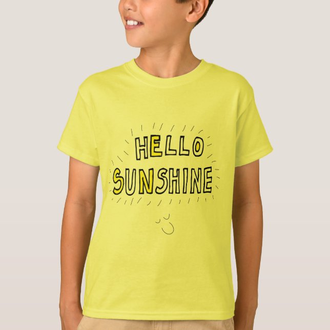 Camiseta Hola sol feliz verano bonito amarillo (Anverso)