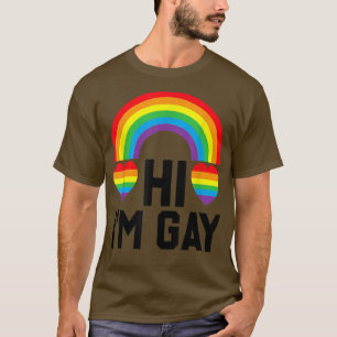 Camiseta Hola, soy Día del Orgullo Gay Colores de la bander