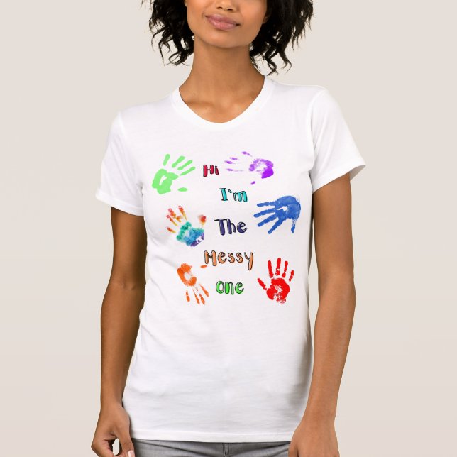 Camiseta Hola, soy el desordenado - Paint Handprints (Anverso)