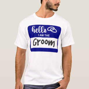 Camiseta Hola, soy el distintivo de nombre de Boda de Groom