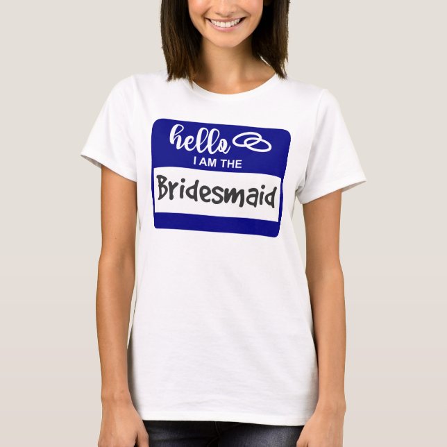 Camiseta Hola, soy el distintivo de nombre de Boda de la da (Anverso)