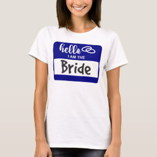 Camiseta Hola, soy el distintivo de nombre de Boda de novia