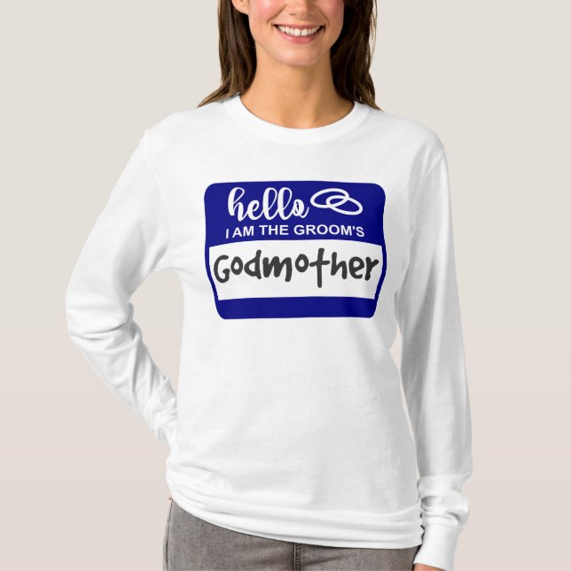 Camiseta Hola, soy el distintivo de nombre de madrina del G (Anverso)