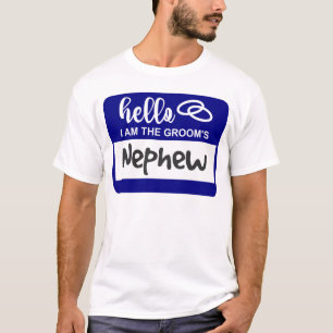 Camiseta Hola soy el Sobrino del Novio Insignia de Nombre d