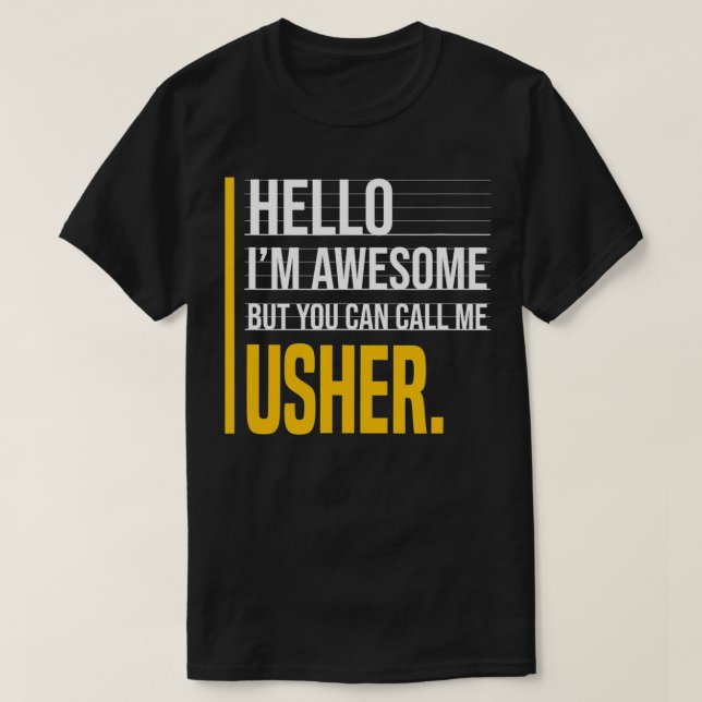 Camiseta Hola, soy increíble, pero llámame a Usher Gracia A (Diseño del anverso)