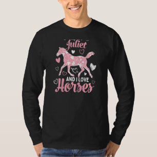 Camiseta Hola, soy Juliet y amo a los caballos Cute Heart P