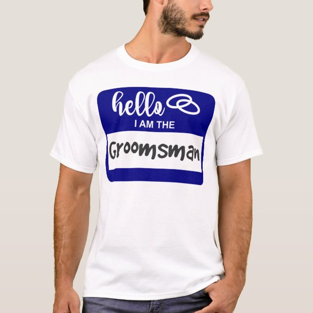 Camiseta Hola, soy la placa de nombre de Boda Groomsman (Anverso)