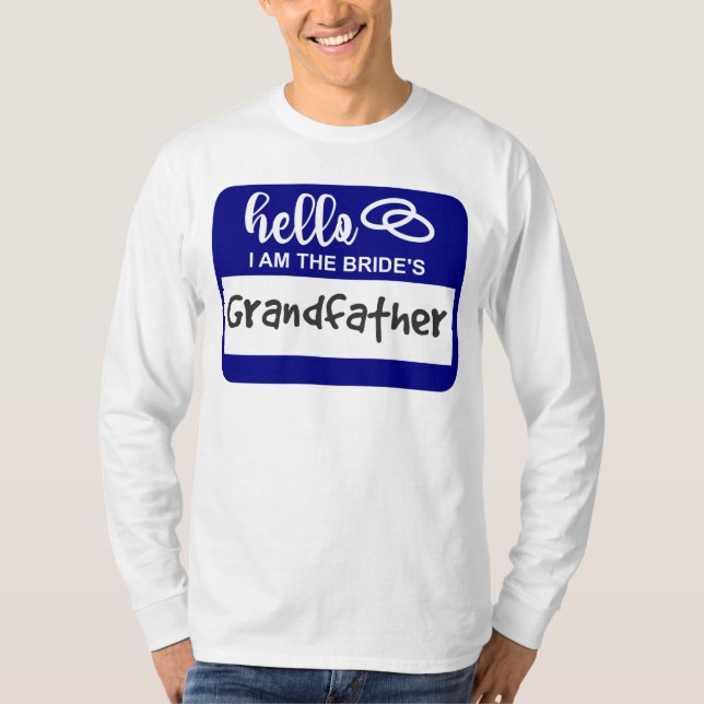 Camiseta Hola, soy la placa de nombre del abuelo de la novi (Anverso)