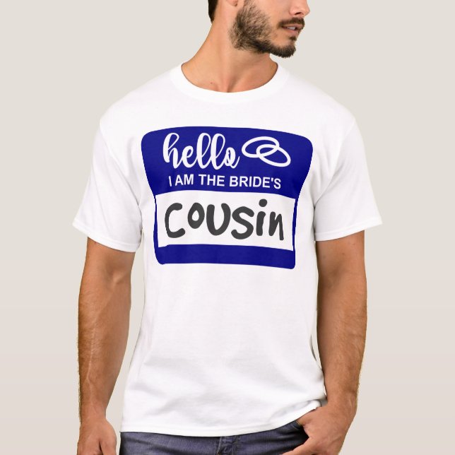 Camiseta Hola soy la Prima de la Novia Insignia para Boda N (Anverso)