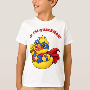 Camiseta Hola soy Quackman Superhéroe Pato de Goma