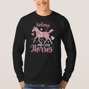 Camiseta Hola, soy Selena y amo a los caballos Cute Heart P
