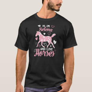 Camiseta Hola soy Selena y amo los caballos Patrón de cora