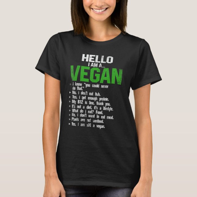 Camiseta Hola, soy un Vegetariano Vegetariano Derechos de l (Anverso)