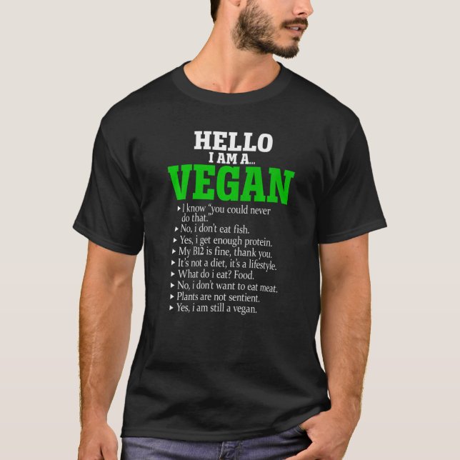 Camiseta Hola, soy Vegan Sarcástica Vegetarianas (Anverso)