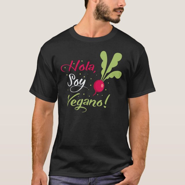 Camiseta Hola  Soy Vegano (Anverso)