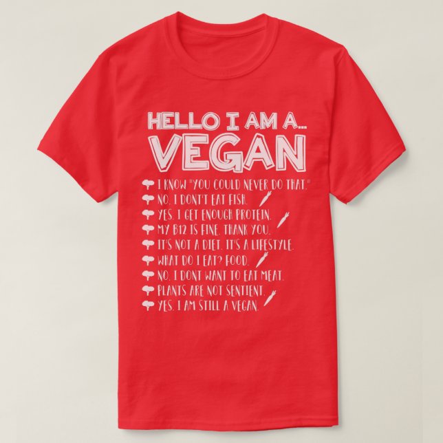 Camiseta Hola, soy vegano (Diseño del anverso)