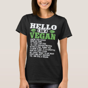 Camiseta Hola soy vegano vegetariano dieta basada en planta