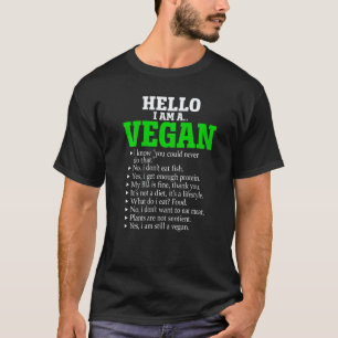 Camiseta Hola soy vegano  Vegetariano sarcástico Hombres Mu