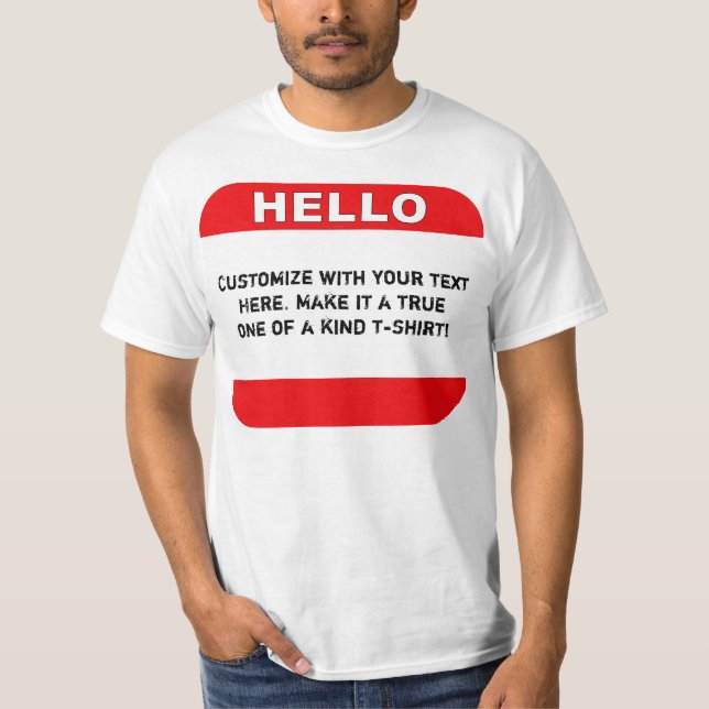 Camiseta Hola - su texto de encargo aquí (Anverso)
