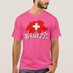 Camiseta Hola, Suiza País Bandera Suiza
