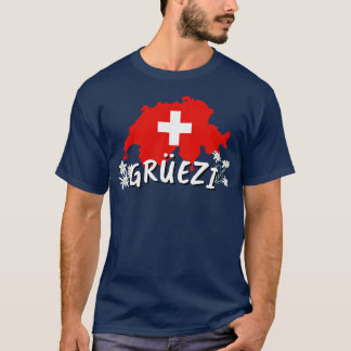 Camiseta Hola, Suiza País Bandera Suiza