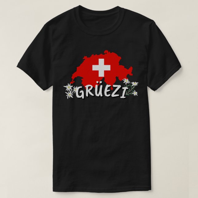 Camiseta Hola, Suiza País Bandera Suiza (Diseño del anverso)