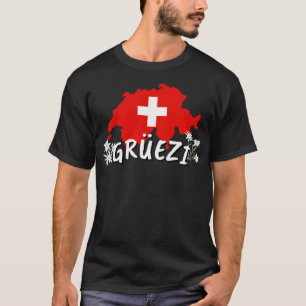 Camiseta Hola, Suiza País Bandera Suiza