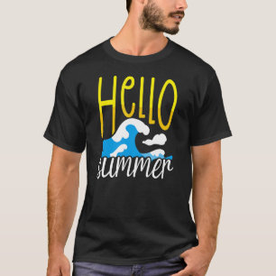 Camiseta Hola Summer Beach Ocean Waves Summer