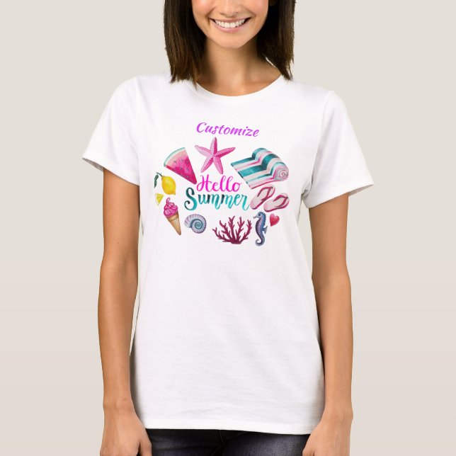Camiseta Hola Summer Beach Thunder-Cove (Anverso)