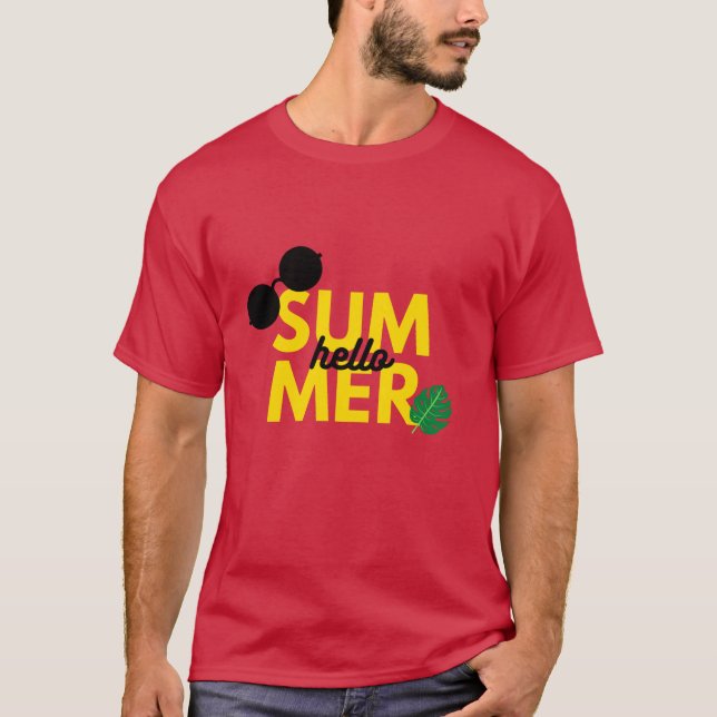Camiseta Hola Summer Bold Diseño tropical (Anverso)