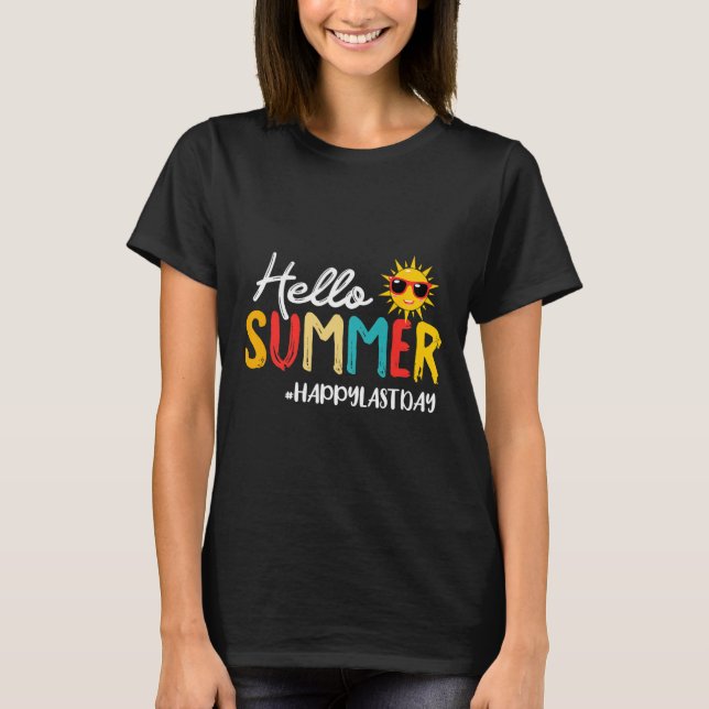 Camiseta Hola Summer Feliz El Último Día Del Colegio De Mae (Anverso)