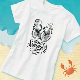 Camiseta Hola Summer Flip Flops T-Shirt