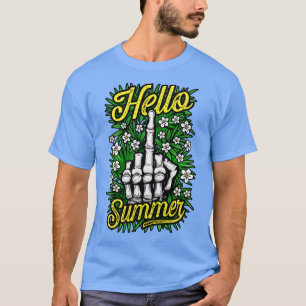 Camiseta Hola Summer Funny Antisocial Rude Floral Medio F