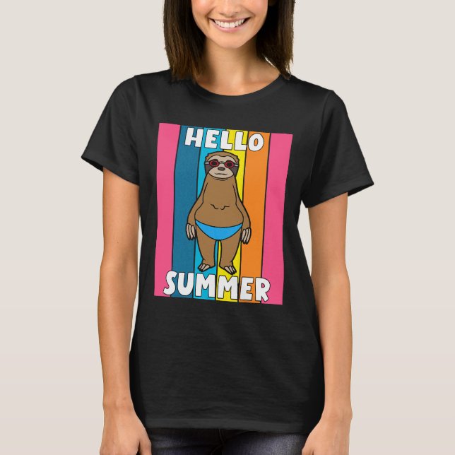 Camiseta Hola Summer Funny Sloth Animal (Anverso)