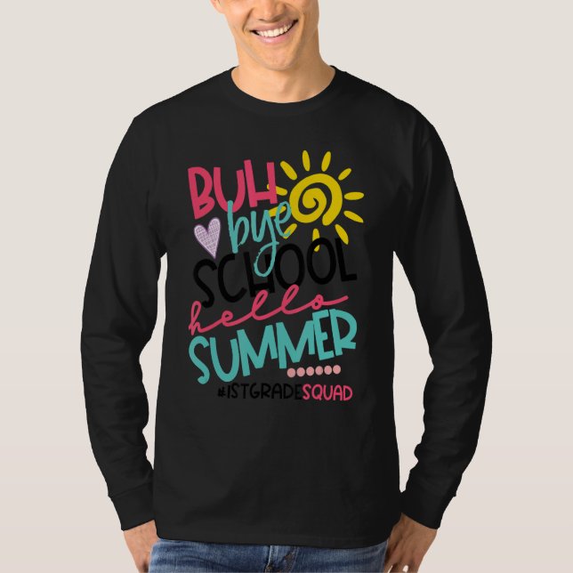 Camiseta Hola Summer Happy Último Día De La Escuela Adiós P (Anverso)