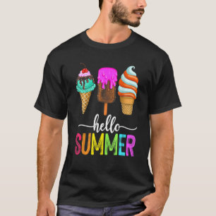 Camiseta Hola Summer Ice Cream Familia Vacaciones Popsicle