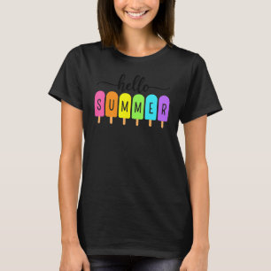 Camiseta Hola Summer Ice Cream Familia Vacaciones Popsicle