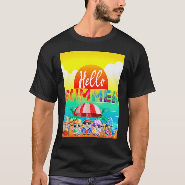 Camiseta Hola Summer Ice Cream Familia Vacaciones Popsicle  (Anverso)