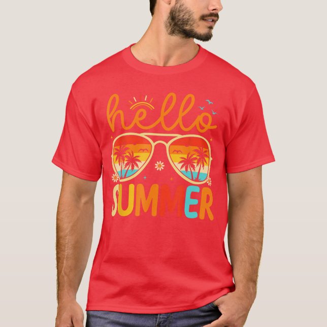 Camiseta Hola Summer Sungafas Niños Niños Vac de playa de v (Anverso)
