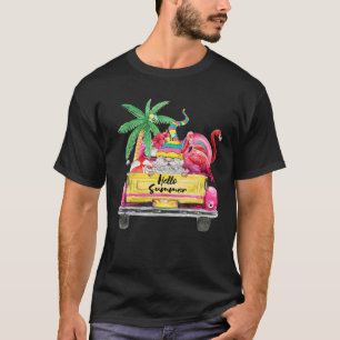 Camiseta Hola Summer Sunshine Gnomes Flamingo Truck Vintag