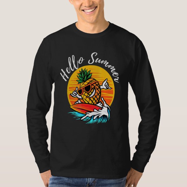 Camiseta Hola Summer Surving Guay Pineapple Aloha (Anverso)