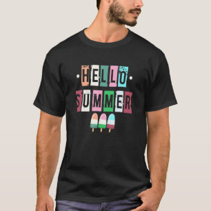 Camiseta Hola Summer Vacation Ice Cream Paraprofesional