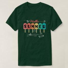 Camiseta Hola Summer Vacation Popsicle & Ice Lolly Fun Des