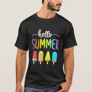 Camiseta Hola Summer Vacation Popsicle Ice Lolly School S