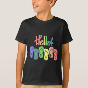 Camiseta Hola Summer Vibes Beach Summertime Colorful Flip