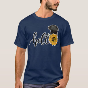 Camiseta Hola Sunflower Black Lab puppy Premium
