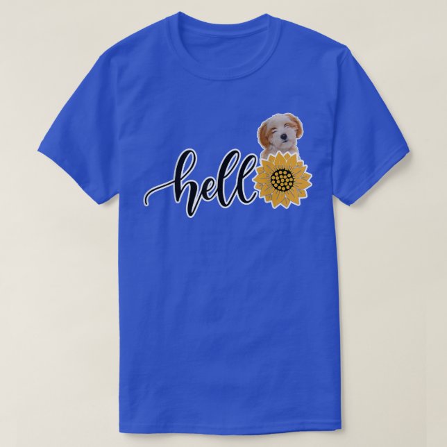 Camiseta Hola Sunflower Tibeter Terrier  (Diseño del anverso)