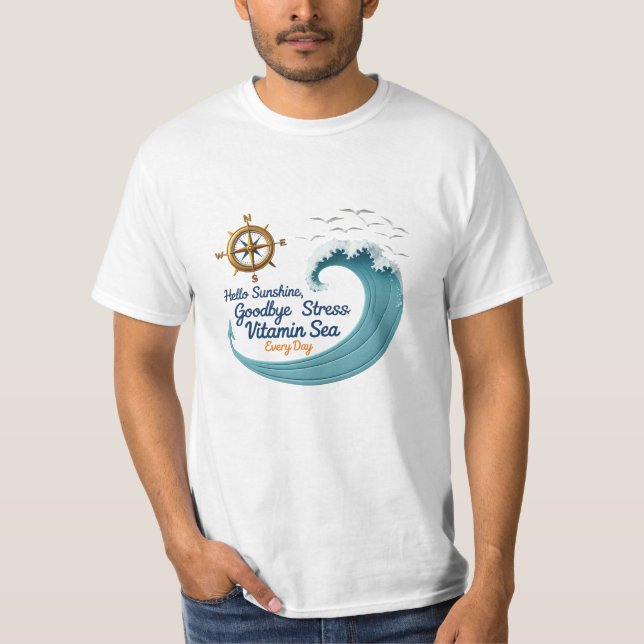 Camiseta Hola Sunshine, adiós estrés - edición de la brisa  (Anverso)