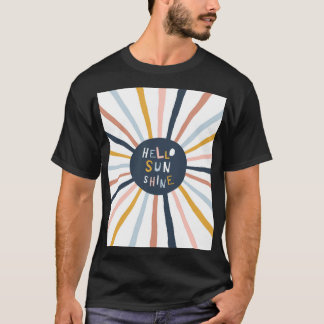 Camiseta Hola Sunshine: Colorida tipografía infantil