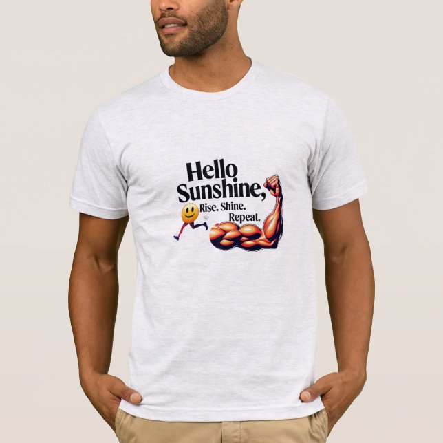 Camiseta Hola Sunshine – Corre. Flexiona. Repite. (Anverso)
